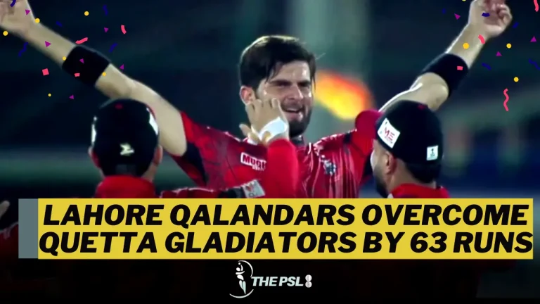 Lahore Qalandars Overcome Quetta Gladiators By 63 Runs Thumbnail