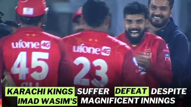 Karachi Kings suffer defeat despite Imad Wasim's Magnificent innings against Islamabad United Thumbnail